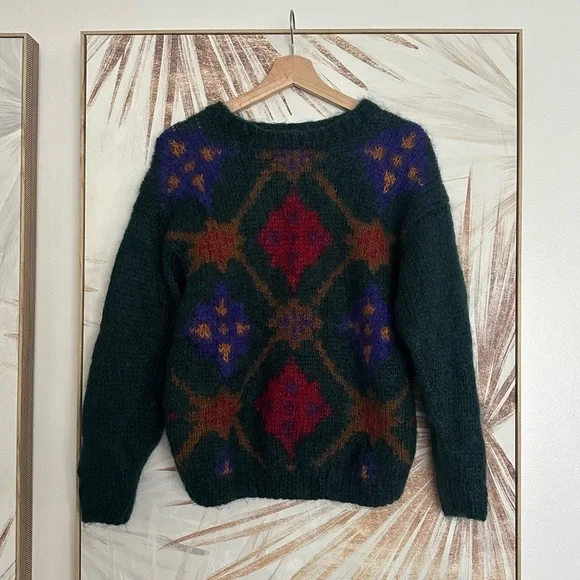 Vintage Handknit Mohair Wool sweater size medium! - Picture 1 of 3